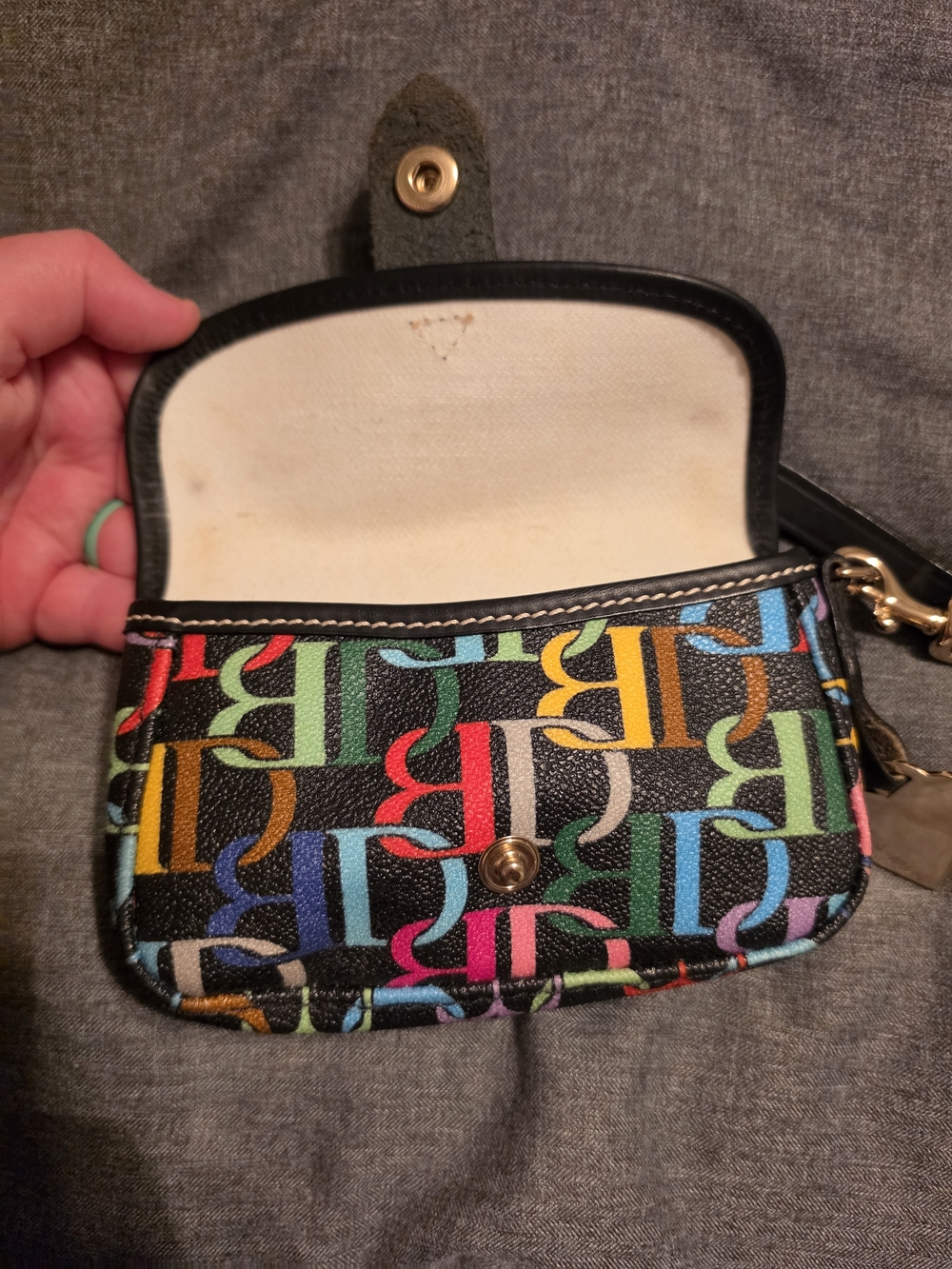 Dooney & Bourke Multicolor Signature Wristlet - Picture 3 of 6